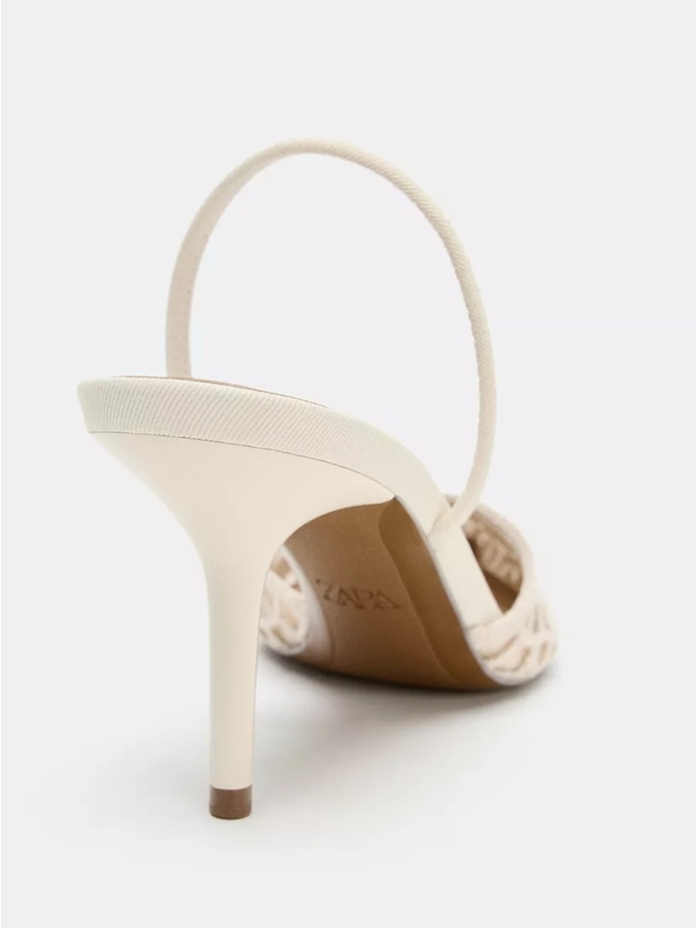 Zara PERFORATED SLINGBACK HEELS - Picture 3 of 5